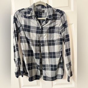 Banana Republic Black and Gray Checkered Shirt XS